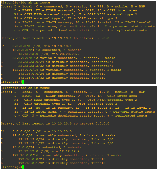 Routes R1 and R3 (after duct tape) (II)